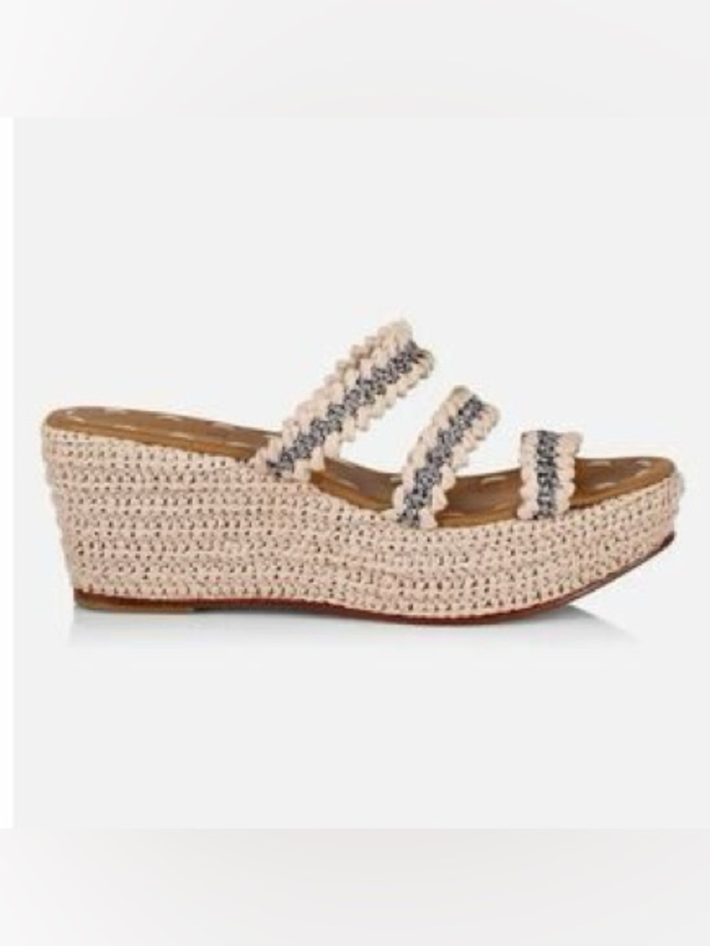 Carrie Forbes x LoveShackFancy Said Wedge Sandals Woven Raffia Size 37